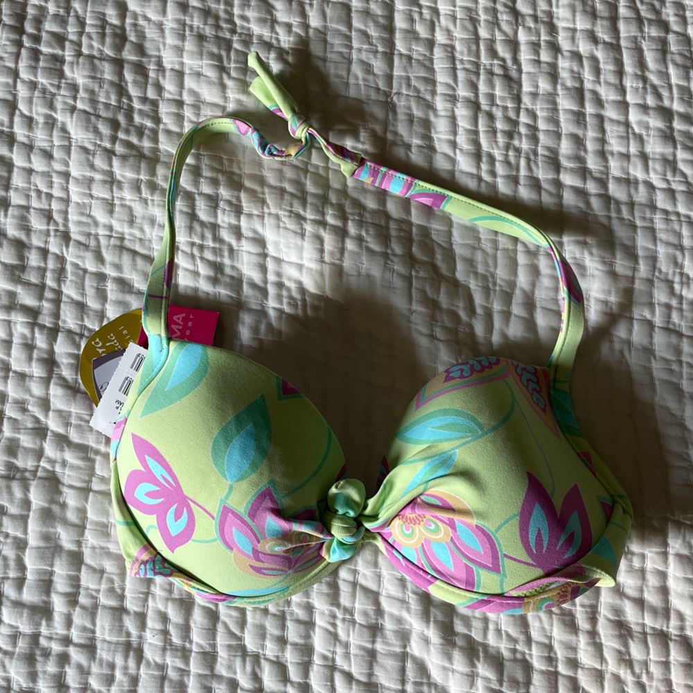 CIA.MARITIMA Floral Print Padded Underwire Bikini Top, Size Small, NWT